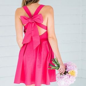 Lauren James Livingston Raspberry Bow Dress